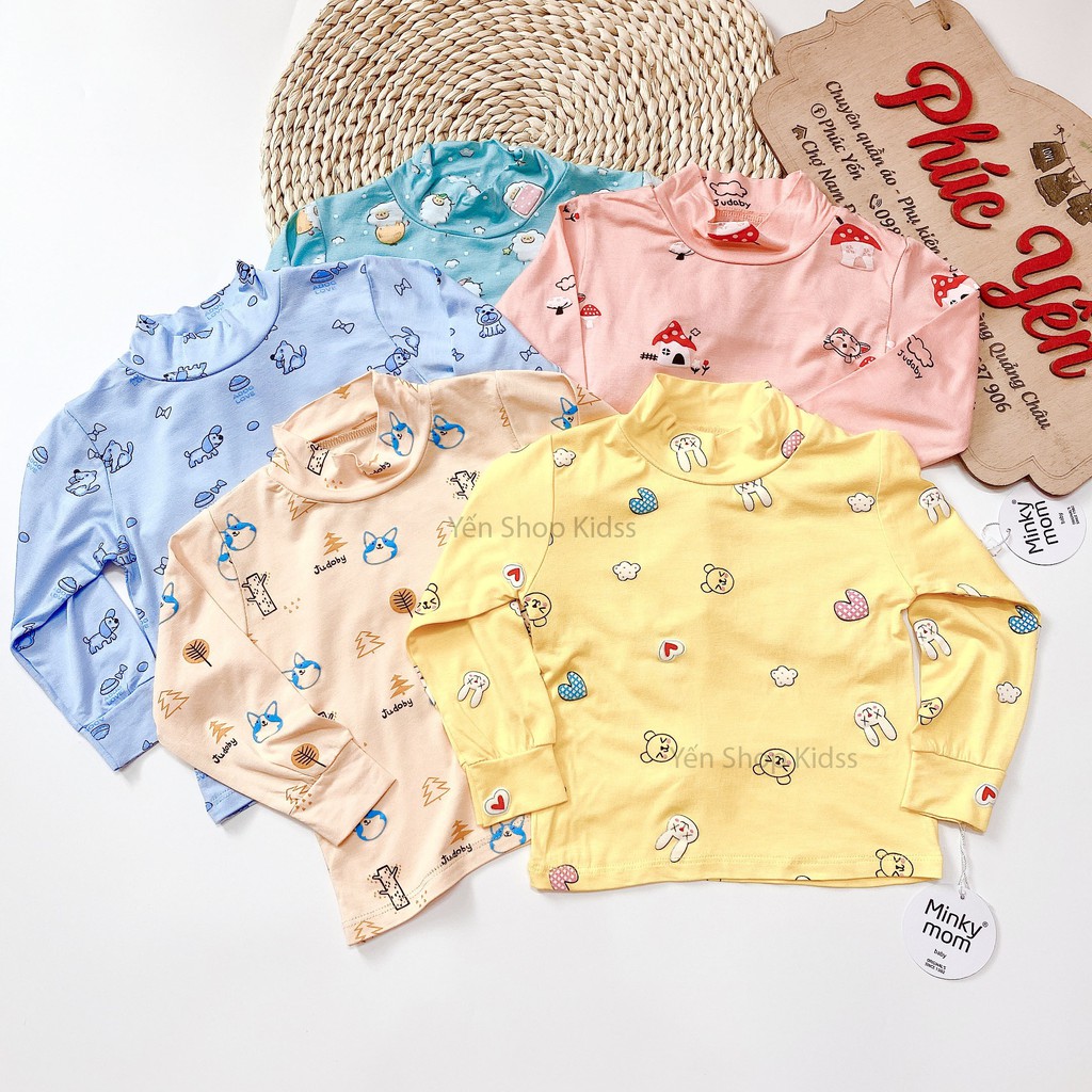 Sale !!! Bộ Dài Tay Cổ 3 Phân  Hàng Minky Mom In Họa Tiết Cừu Trắng-Ngôi Nhà Đỏ Cho Bé_Super Sale ( 7-19kg) (1315)