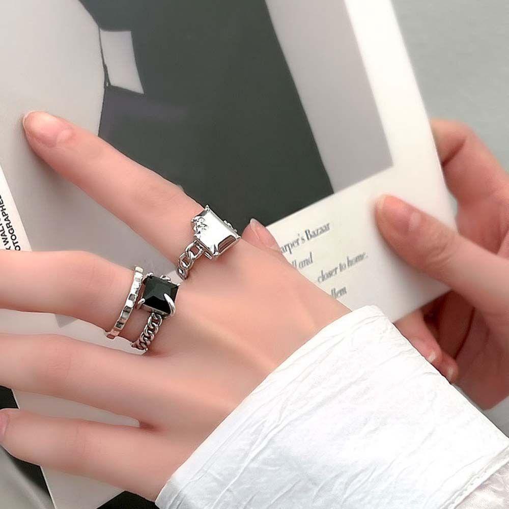 MXGOODS Nhẫn Hở Hình Trái Tim Phong Cách Hip Hop Hàn Quốc Thời Trang Dự Tiệc