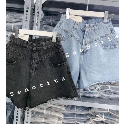 Quần Đùi Bò Nữ Ống Loe - Quần Short Jeans Nữ Lưng Cao Phong Cách Hàn Quốc Cực Xinh Đ03