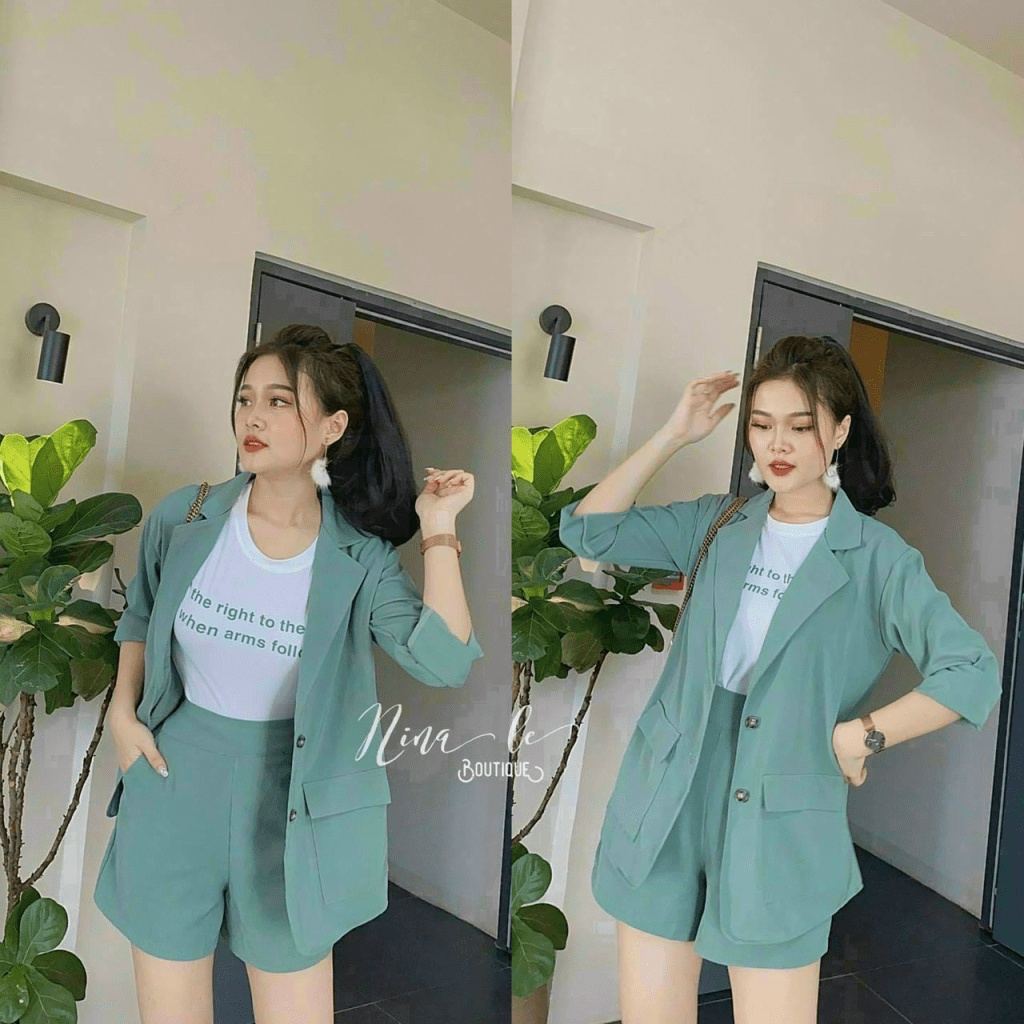 Sét Bộ Đi Chơi Quần Đùi Kết Hợp Áo Cổ Vest Sang Đẹp Form Chuẩn Phù Hợp Đi Học Đi Làm , Đi Chơi, Du Lịch [VUA SỈ ONLINE]