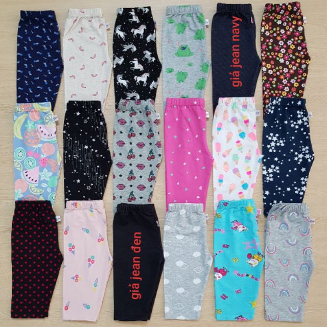 Set 2c quần legging lửng cho bé size 19-20