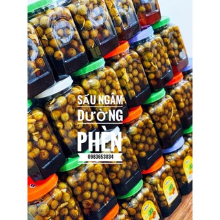 Sấu ngâm đường  (đường phèn, gừng mán)