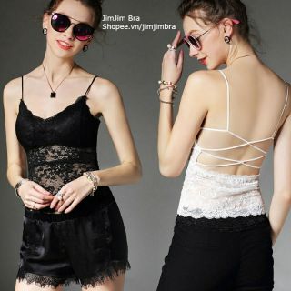 Áo bra ren dài dây đan lưng