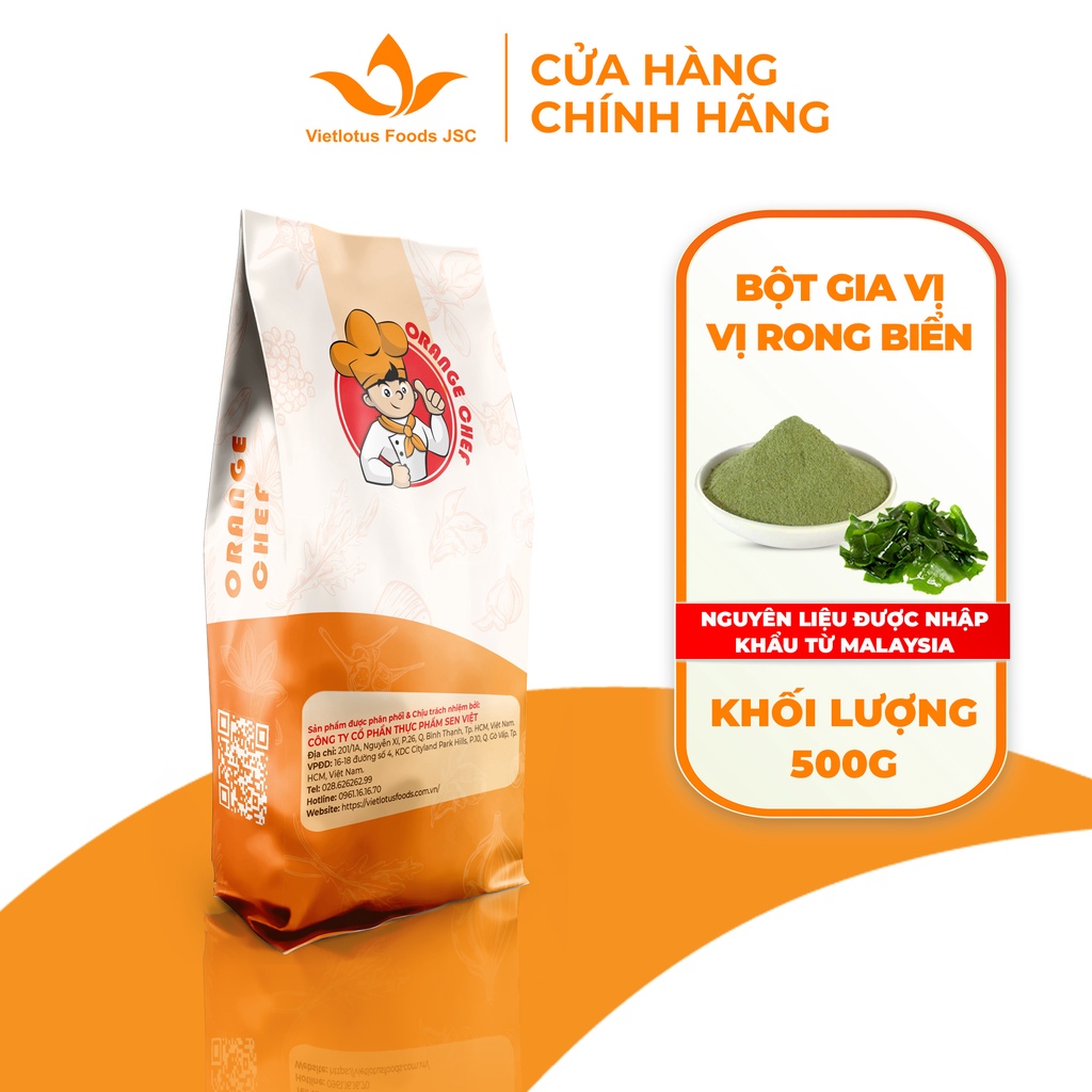 Bột Gia Vị Lắc Rong Biển Seaweed Seasoning Orange Chef - Nguyên liệu nhập khẩu Malaysia Dùng cho bắp rang bơ, snack
