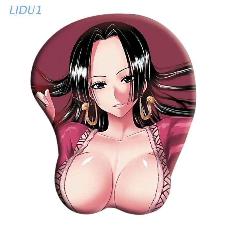 LIDU1  New Creative Cartoon Anime 3D Sexy Chest Silicone Mouse Pad Wrist Rest Support