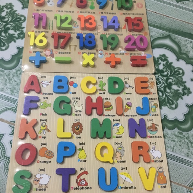 SALE Combo 2 bảng chữ nổi loại to