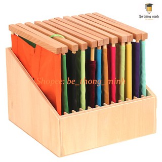 Tủ đựng - giá kệ để bộ 12 khung thực hành cuộc sống Montessori