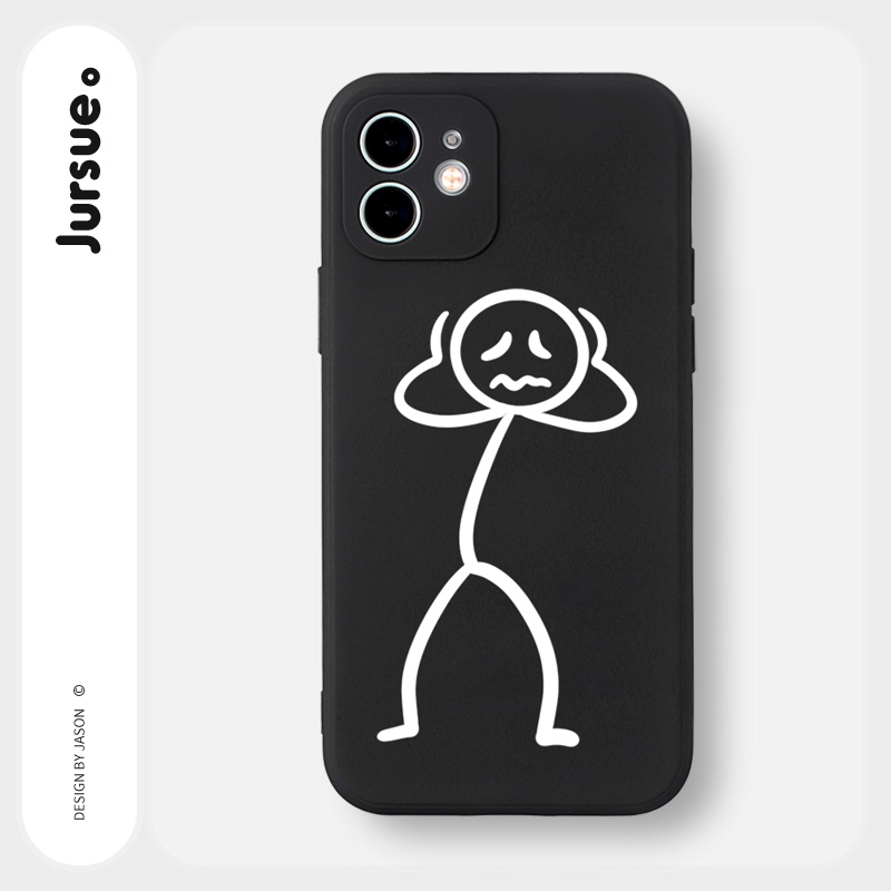 Ốp lưng JURSUE mềm hình cặp đôi dễ thương đẹp cho iPhone 13 12 11 Pro Max SE 2020 X XR XS 8 7 ip 6S 6 Plus kute Y1829