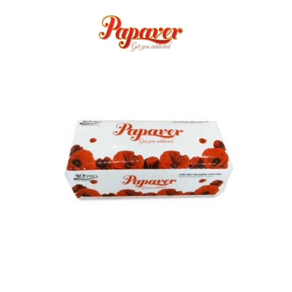 Khăn giấy rút đa năng cao cấp Papaver, 200 Tờ, 2 Lớp, 100% Bột Giấy Nguyên Sinh