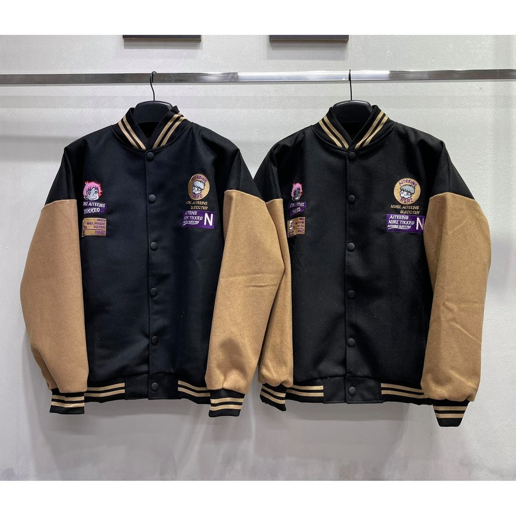 Áo khoác bomber thêu AITEEINS đứa trẻ unisex Kun shop