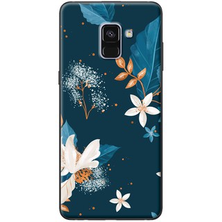Ốp lưng Samsung A5/A8 2018, A6 2018, A7 2018, A9 2018 in hình Hoa trắng nền xanh