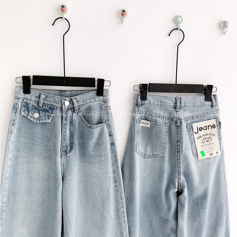 Quần Ống Rộng Jean Nữ Cạp Cao - Nabishop1234 Mã 3193  (ẢNH THẬT) | BigBuy360 - bigbuy360.vn