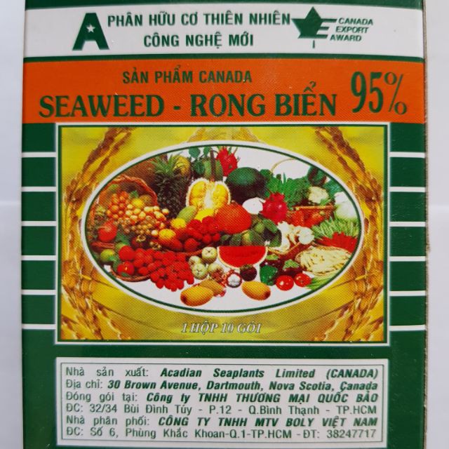 Phân bón lá hữu cơ khoáng SEAWEED 95% (Rong biển) sản phẩm CANADA