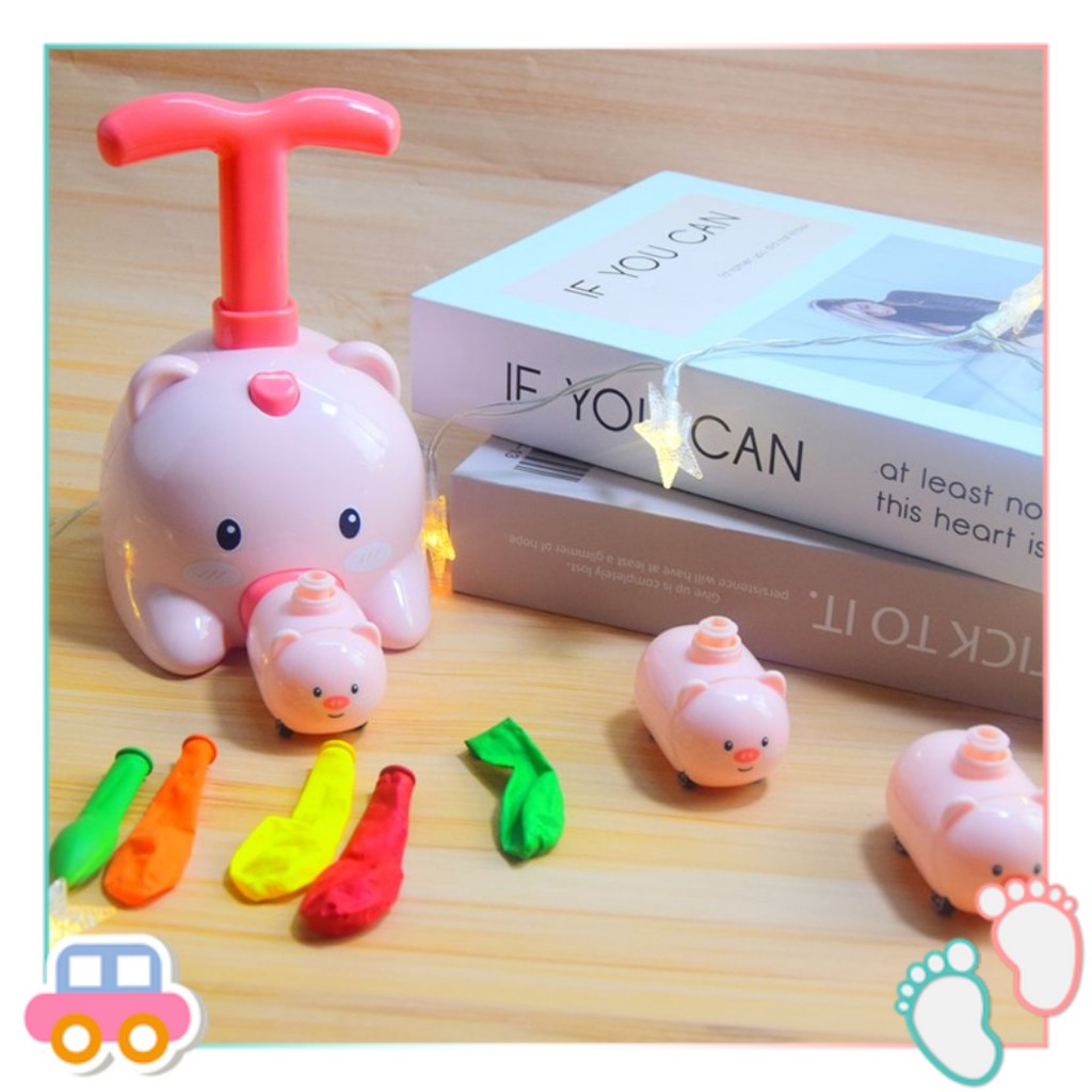 Xe bơm bóng cho bé, ô tô thổi bóng hình con vật ngộ nghĩnh