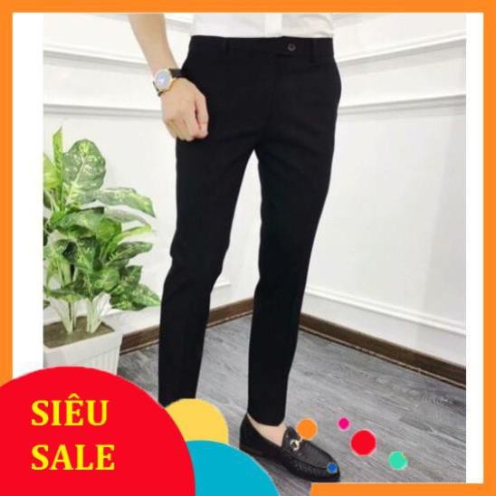Quần âu nam, quần baggy đen co dãn ôm ống côn vải chống nhăn cao cấp không bai, xù