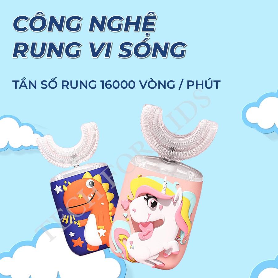 Bàn chải điện cho bé Unicorn cao cấp giúp bé vệ sinh răng miệng, loại bỏ mảng bám trên răng hiệu quả Momby Shop