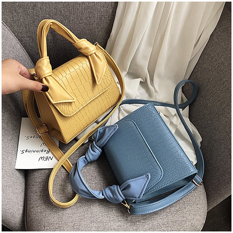 Ielgy Túi Xách Vuông Nhỏ Họa Tiết Vân Đá Hàn Quốc