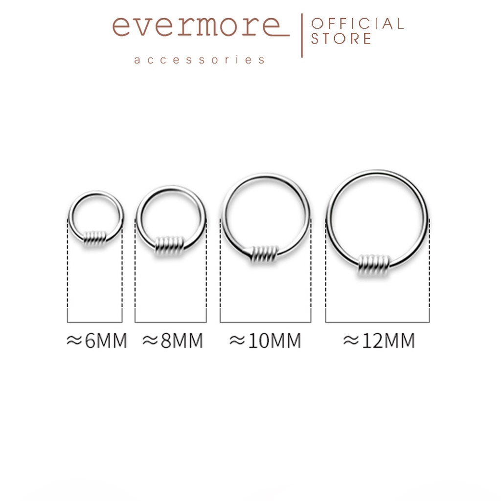 Bông tai bạc EVERMORE, khuyên tai  trụ xoắn bạc Ý 925, phong cách thanh lịch, minimalism - H035