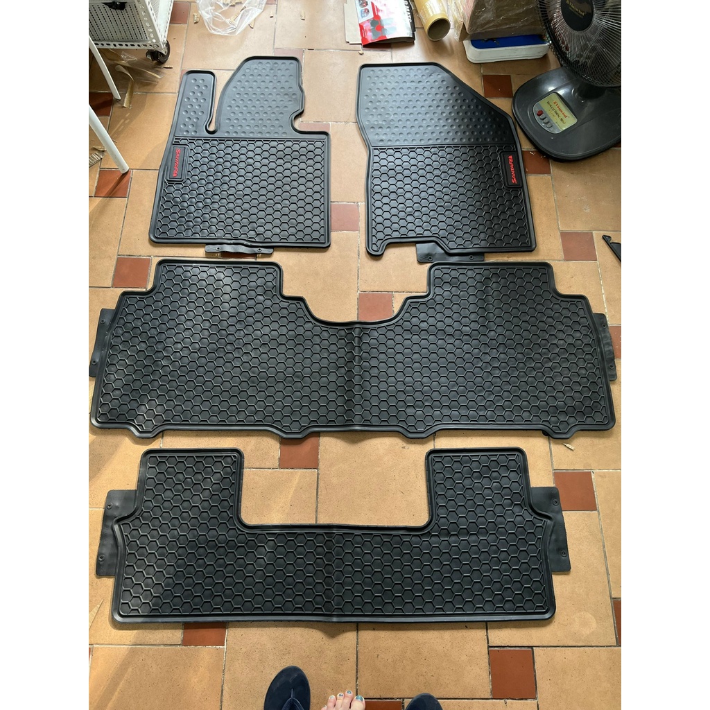 Thảm trải sàn , lót sàn cao su theo xe Hyundai Santafe 2018-2023