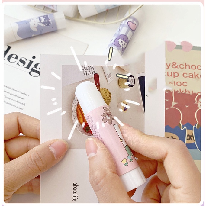 Hồ keo dán giấy khô dễ thương nhiều màu sắc cute