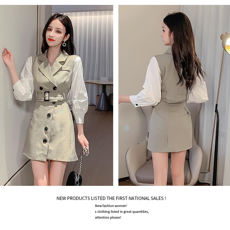 (s23) đầm Jumpsuit Hàn Quốc ulzzang công sở gồm áo và chân váy