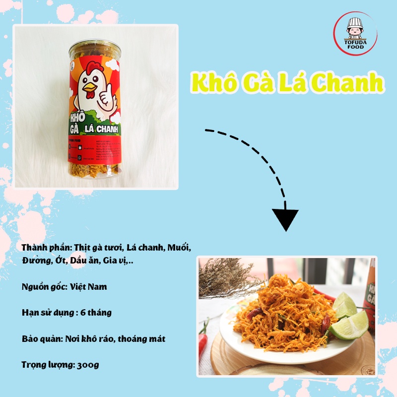 Khô gà lá chanh xé cay 300g gà khô thơm ngon rẻ TOFUDA KG300 | BigBuy360 - bigbuy360.vn