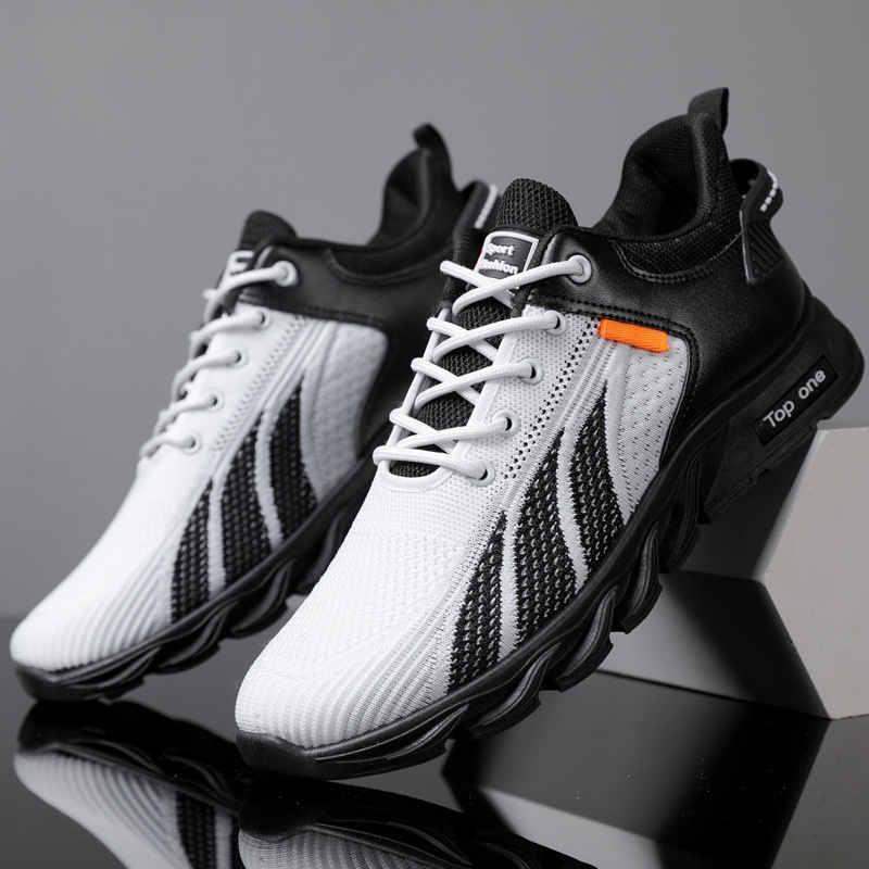 Giày Thể Thao Nam GEMI - Giày Sneaker Màu Đen - Đen Trắng, Giày Thể Thao Đế Êm , Vải Thoáng,- G5035