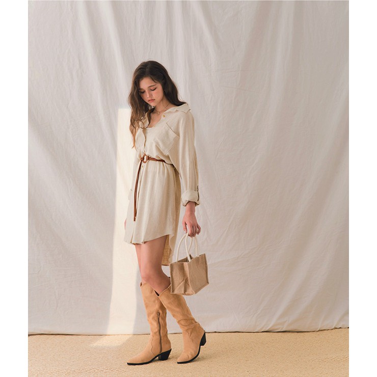 Váy sơ mi 2 túi trước kèm belt Nữ Air Space 2031824013 | BigBuy360 - bigbuy360.vn