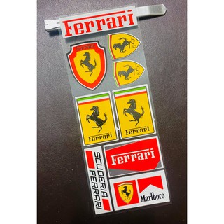DDXM-V13 - 28 TEM PHẢN QUANG FERRARI, STICKER PHẢN QUANG CÁC LOẠI DÁN PHUỘC, TRANG TRÍ XE. NÓN BẢO HIỂM