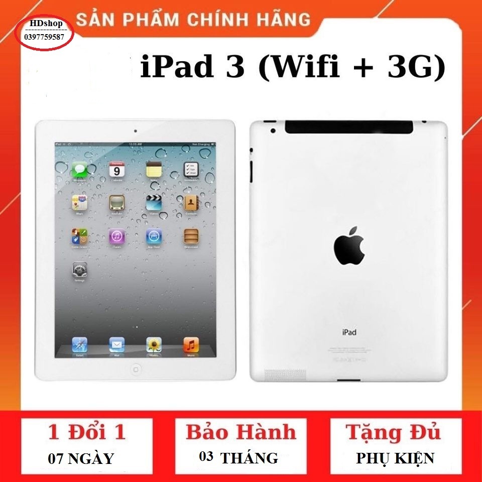 máy tính bảng i pad 3 64GB/ 16gbGB chính hãng