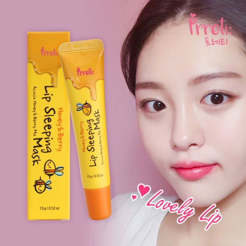 Mặt nạ ngủ môi - son dưỡng mật ong Prreti Honey Berry Lip Sleeping Mask