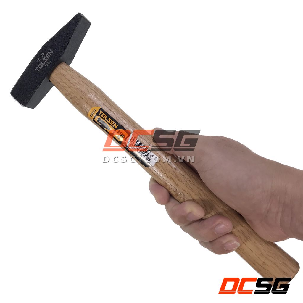 Búa đầu dẹp và vuông 300g cán gỗ Tolsen 25122 | DCSG