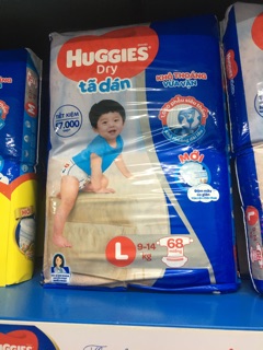 Tã dán Huggies M76 / L68 / XL62 / XXL56