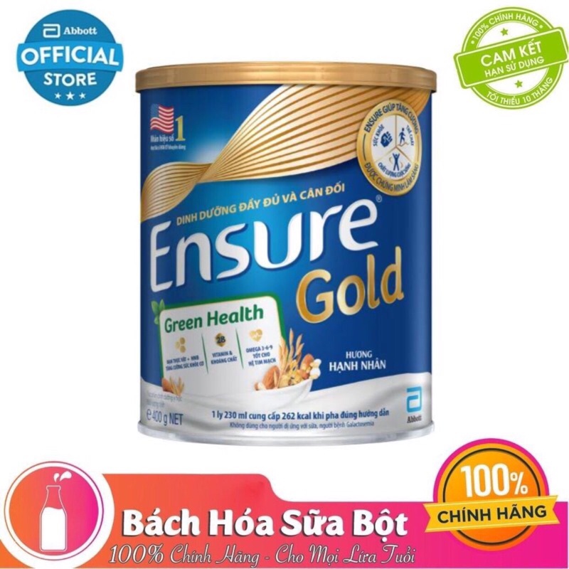 [Chính hãng] Sữa Bột Ensure Gold Green Health Hương Hạnh Nhân - 400g [Date mới]