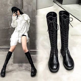 Boot cổ cao đan dây kèm ảnh thật