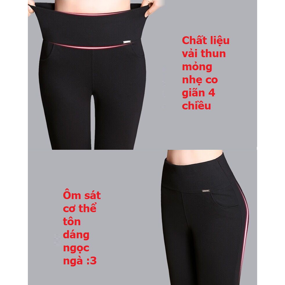 Quần legging nữ chất thun mềm nhẹ co giãn tốt tôn dáng nuột nà QD08