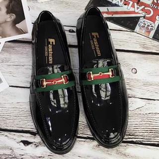 Giày Tây Nam Da Bóng Khóa Kim Loại Vàng Dây Xanh Kết Hợp Quần Tây Jean Kaki Phù Hợp Mọi Lưa Tuổi (GCXL)