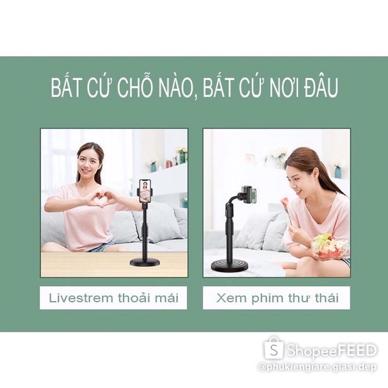 Giá Đỡ Điện Thoại Để Bàn, Livestream, Học Online, Quay Phim, Ghi Hình Có Thể Điều Chỉnh Độ Cao, Xoay 360 Độ