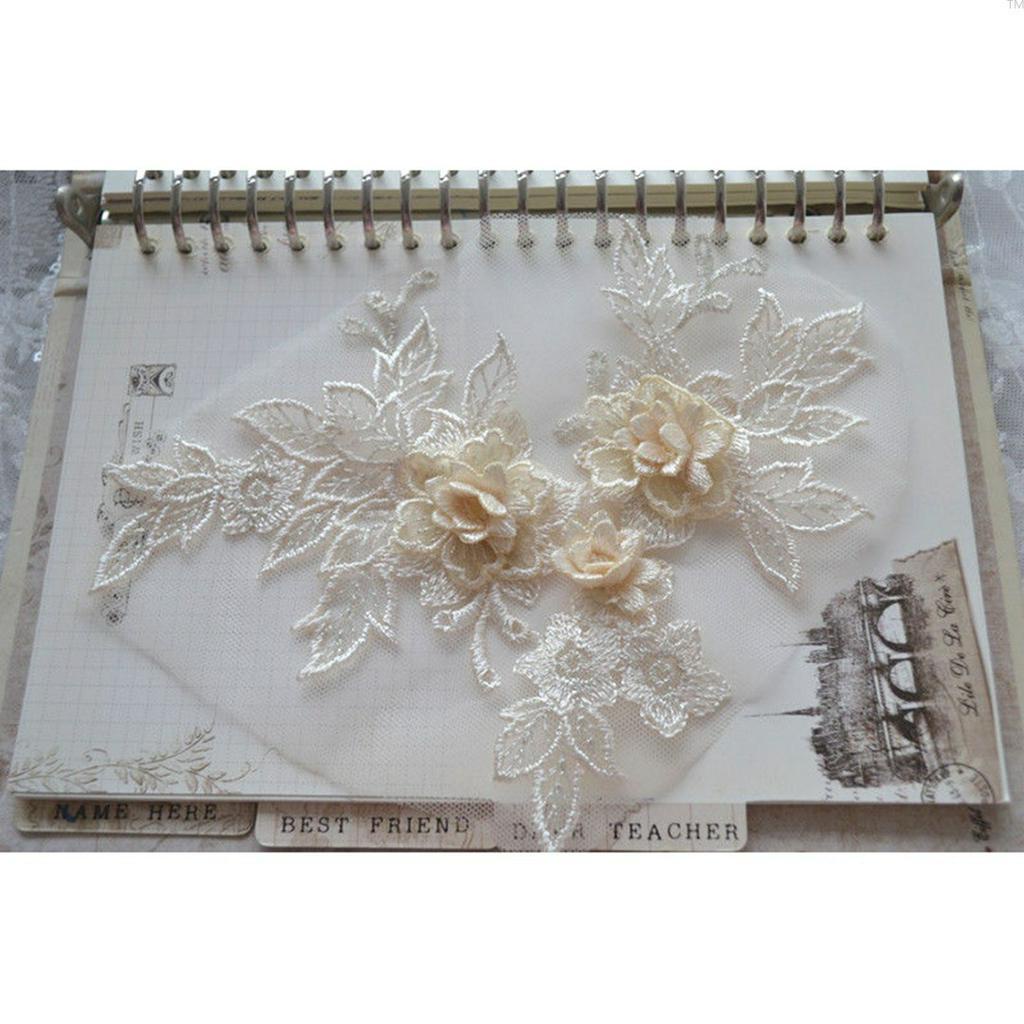 Miếng Vải Ren Thêu Hoa 3d Trang Trí Áo Cưới