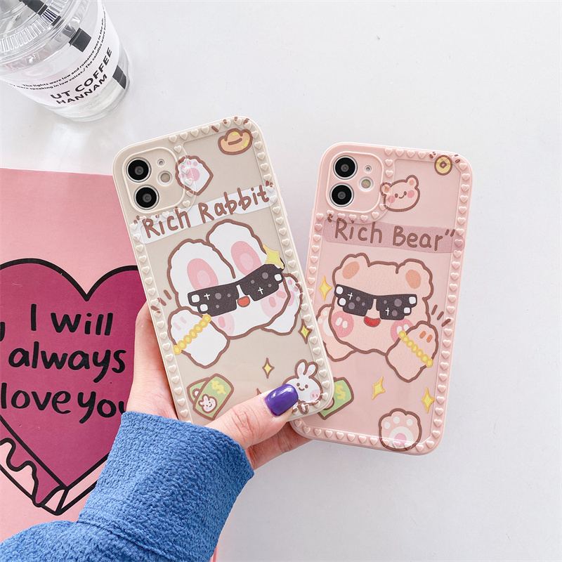 Ốp điện thoại mềm hình thỏ gấu cho iPhone 13 Pro Max 12mini 11/12 Pro Max 7Plus 8plus xr xs xsmax 6 Plus | BigBuy360 - bigbuy360.vn
