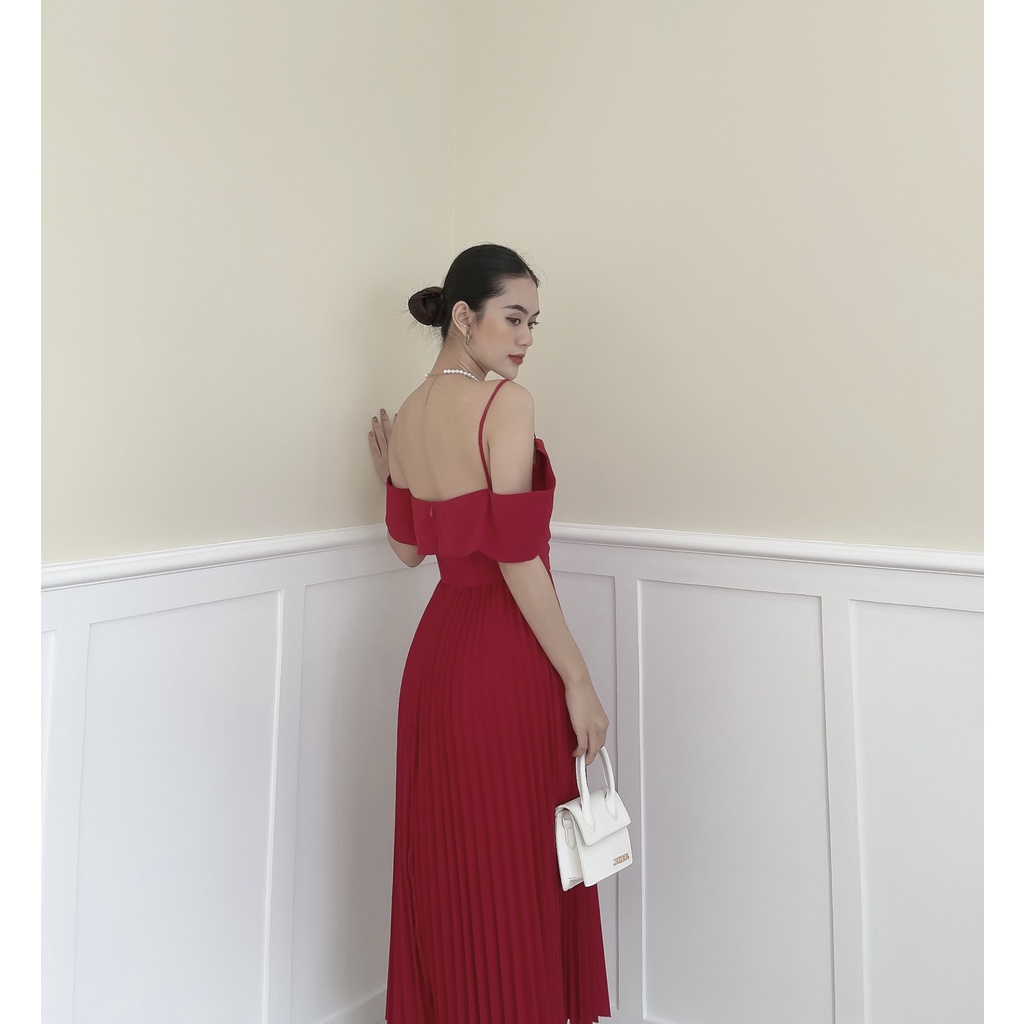 [BBSTORE'S] Đầm Hai Dây Trễ Vai Tùng Váy Dập Ly - D831 | BigBuy360 - bigbuy360.vn