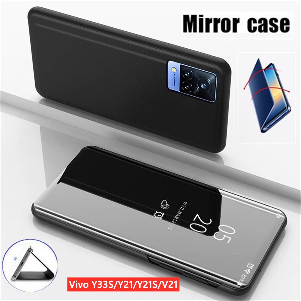 Bao da điện thoại nắp lật mặt gương thông minh cho Vivo Y33s Y33 s Y21 s Y21S V21 4G 5G Y51 Y31 Y33s