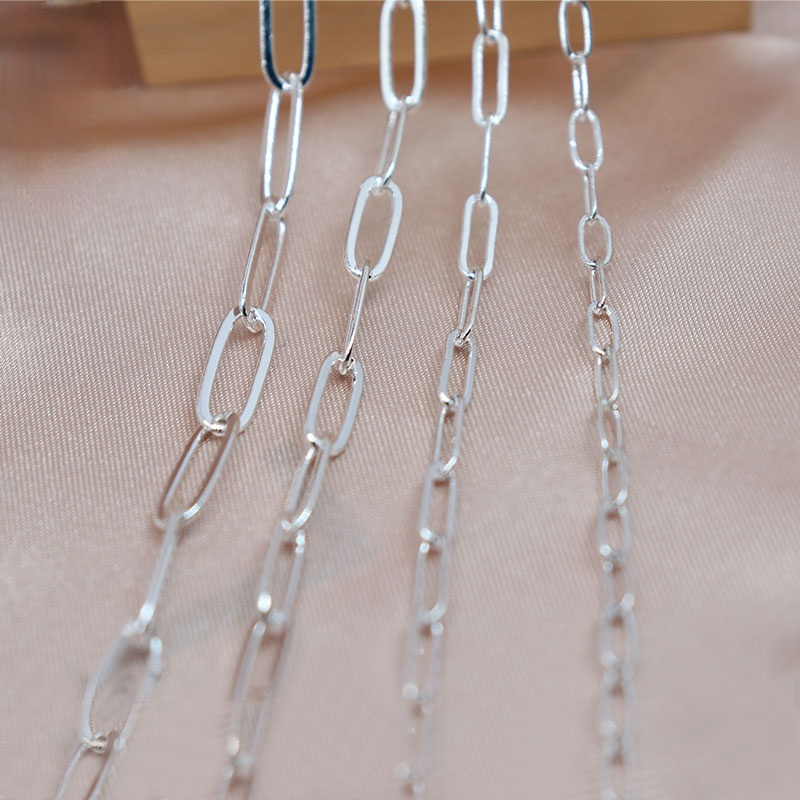 Dây Chuyền Mạ Bạc Dày Dặn Hình Oval Lỗ To diy