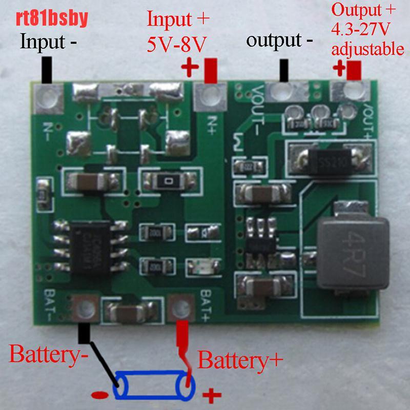 [rt81bsby]USB lithium lipo 18650 battery charger 3.7V 4.2V to 5V 9V 12V 24V step up module