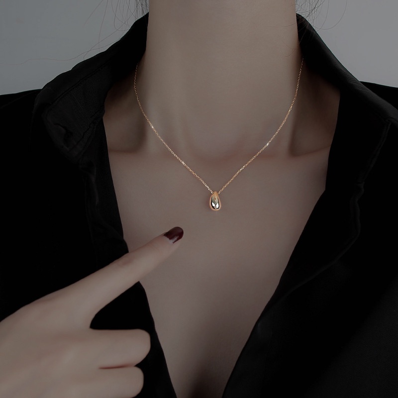 Vòng cổ Mặt Hình Giọt Nước Màu Trơn Đơn Giản Cho Nữ