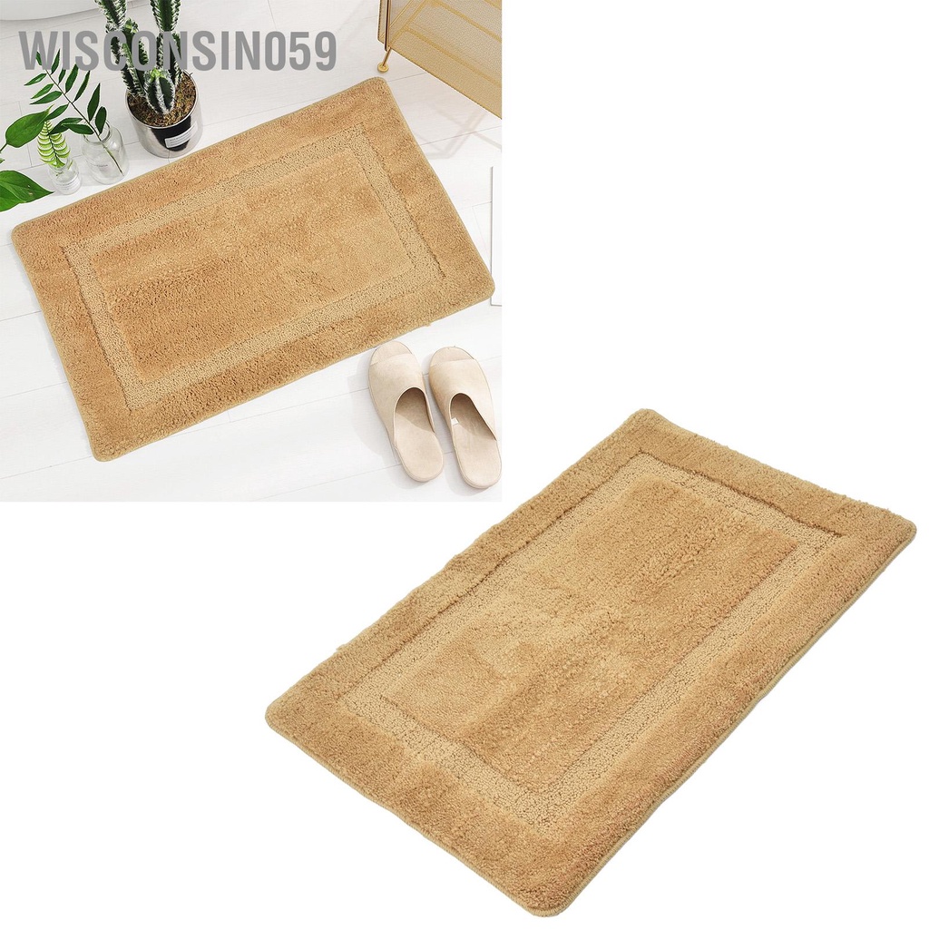 Wisconsin059 Thảm phòng tắm 50x80cm cửa hình chữ nhật hấp thụ nước nhanh chóng Polyester chống trượt cho ngủ
