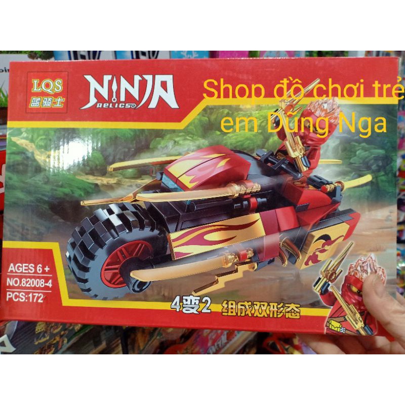 Lego Ninja LQS xiêu xe chiến binh kết hợp rồng hoàng kim lớn NO. 82008-4