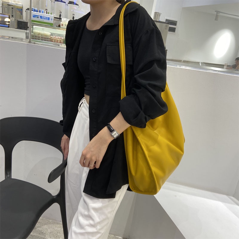 IELGY Túi Đeo Vai Cỡ Lớn Bằng Da Mềm Phong Cách Hàn Quốc Thời Trang Cho Nữ