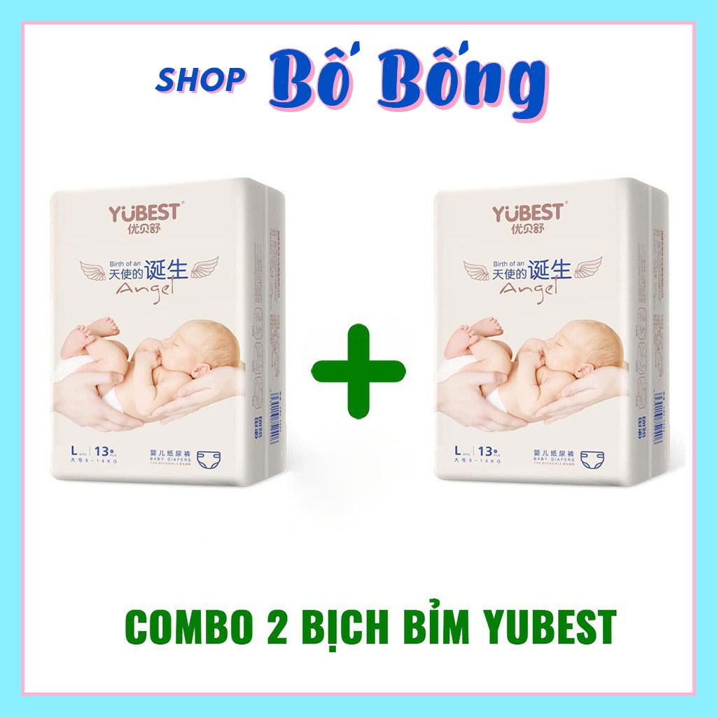 Combo 2 bịch bỉm YUBEST Angel / Gold / Natural Dán/Quần đủ size S132, S90, M108, M84, L78, XL84, XXL72, XXXL66