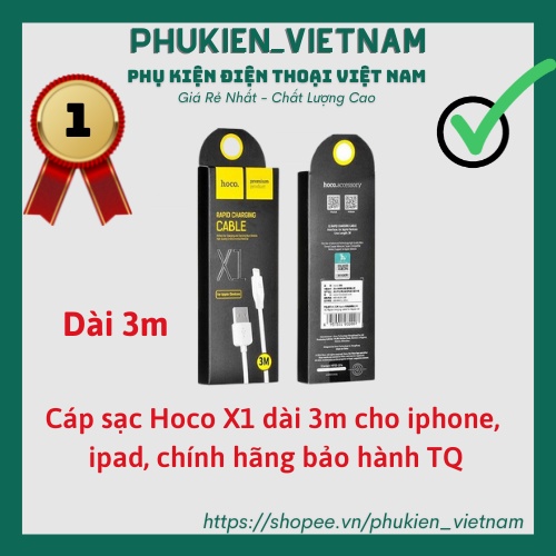 (3M) Cáp Sạc Hoco X1 ✓ Siêu bền, siêu an toàn ✓ Cáp Iphone